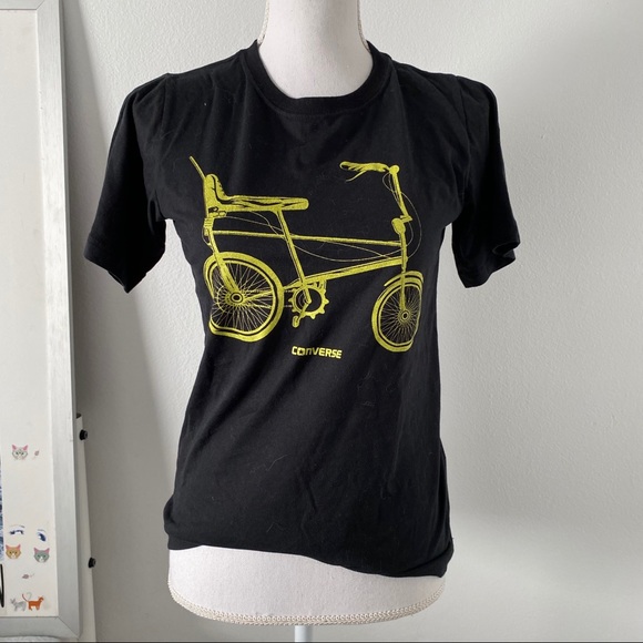 Converse Tops - 🖤 Converse T-Shirt Screen-print Bike Youth Medium